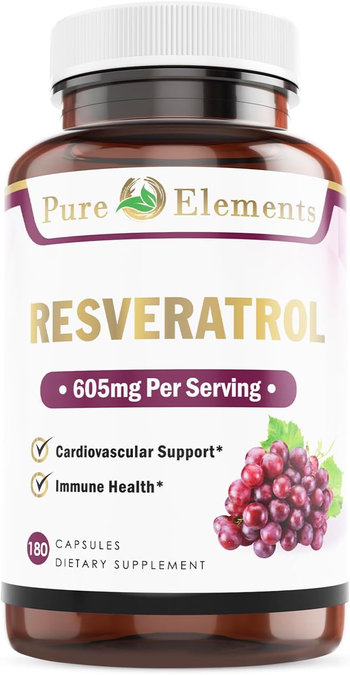 Organic Resveratrol 1450mg Extra Strength Formula for Skin & Immunity - Green Tea, Grape Seed, Red Wine Extract - 90 Day Supply