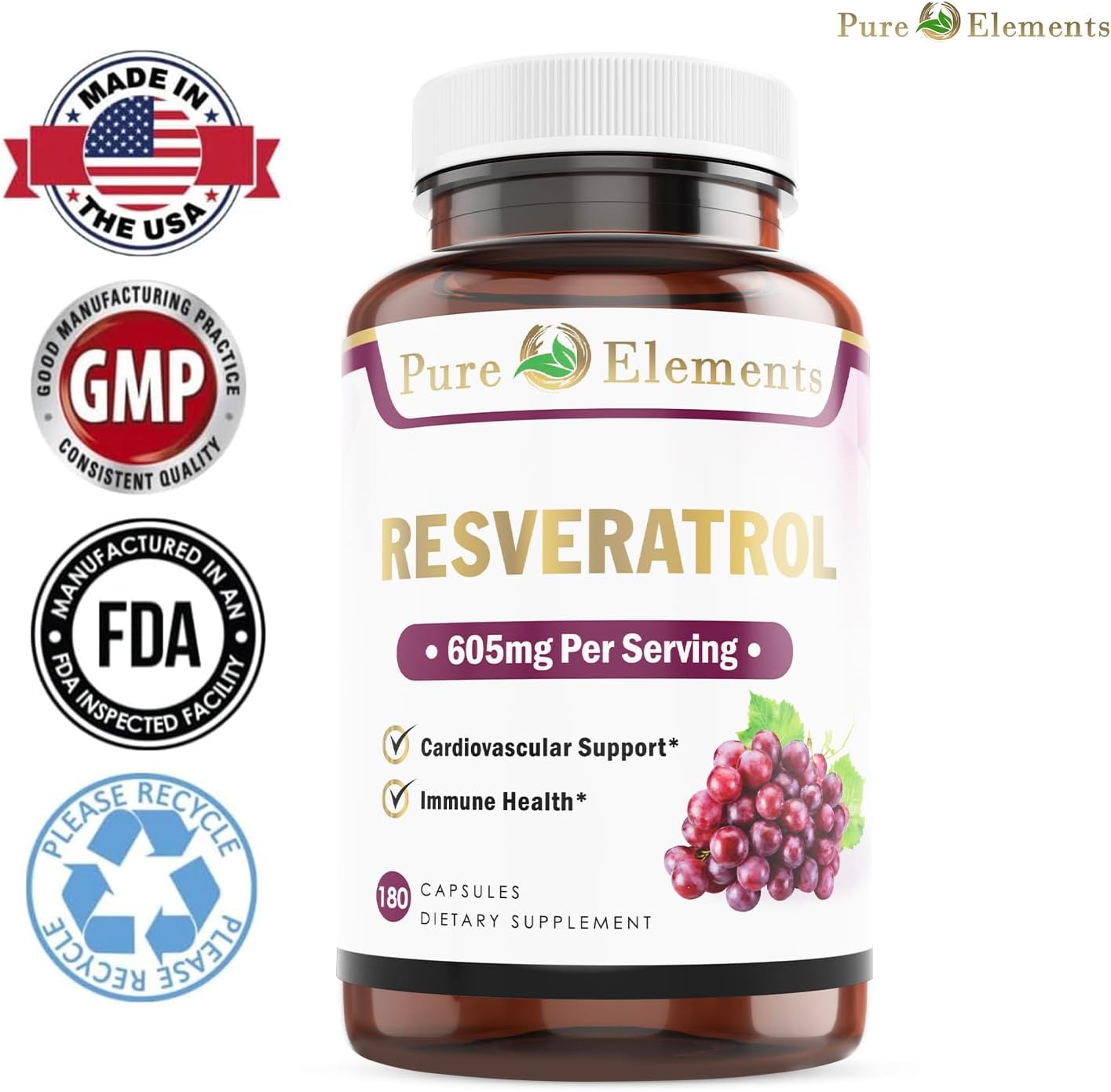 Organic Resveratrol 1450mg Extra Strength Formula for Skin & Immunity - Green Tea, Grape Seed, Red Wine Extract - 90 Day Supply