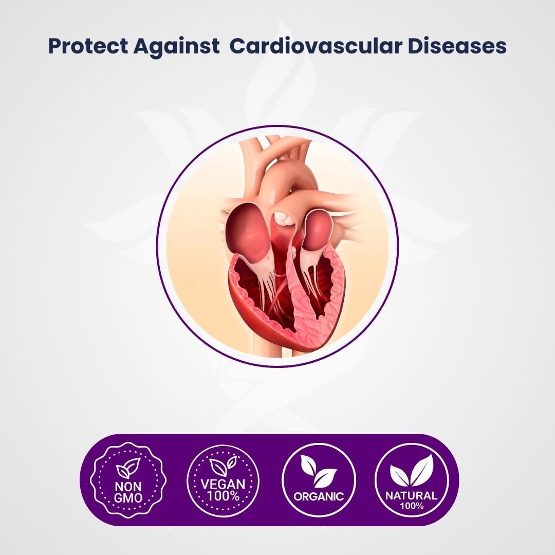 Organic Resveratrol Capsules - Antioxidants & Trans-Resveratrol for Anti-Aging, Cardiovascular Health, Immune Support & Mental Clarity - 120 Capsules