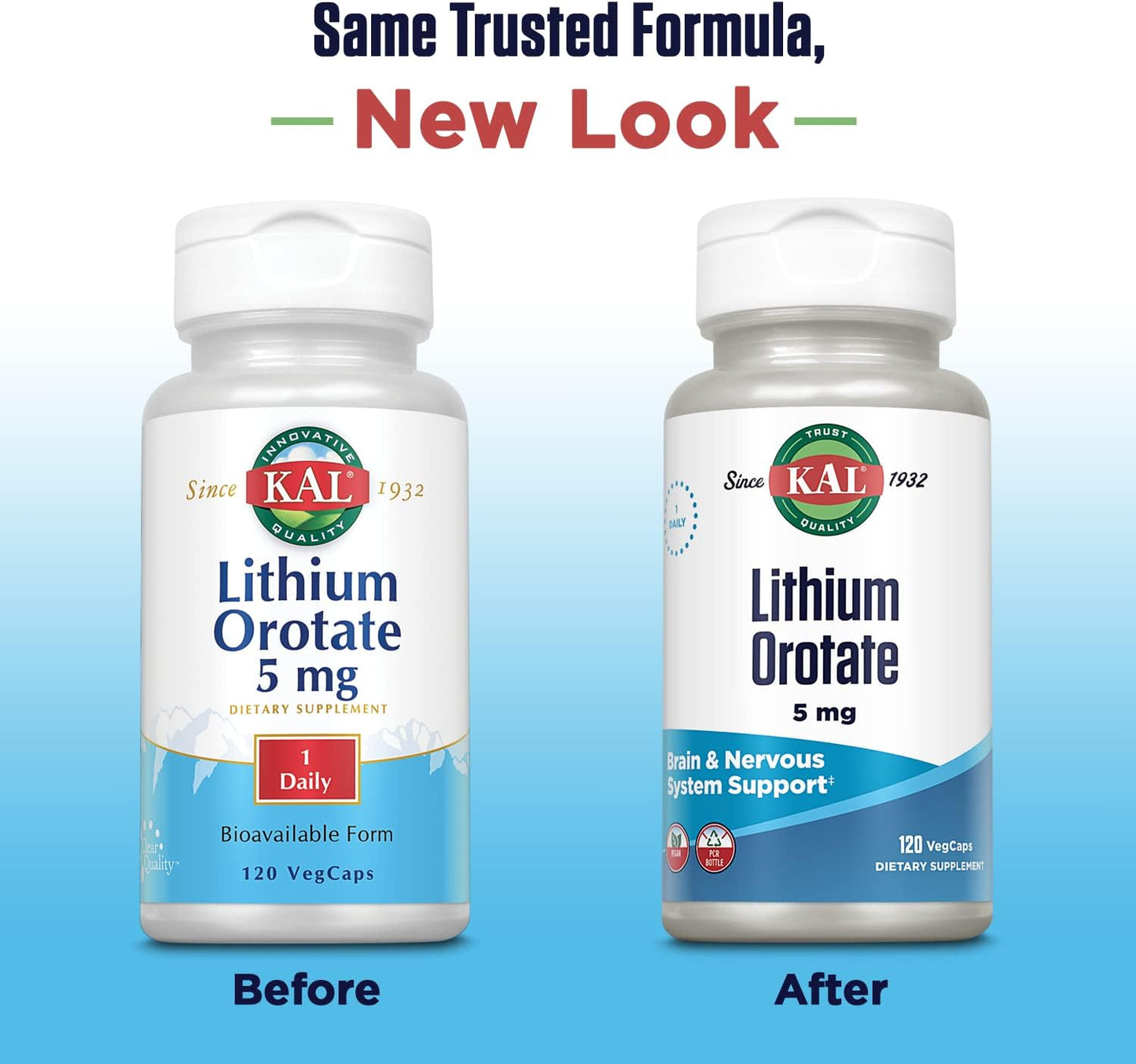 Organic Rice Bran Extract Lithium Orotate Capsules - 120 VegCaps | 5mg Low Dose for Mood Support & Bioavailability