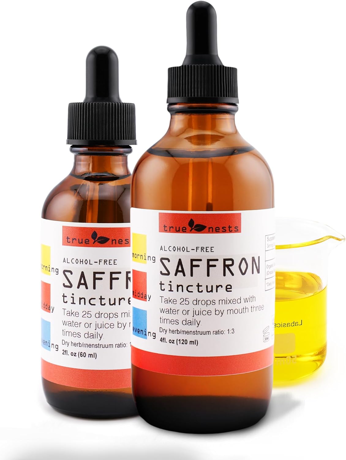 Organic Saffron Tincture 2oz - Pure Extract Drops - Premium Crocus Liquid Supplement - Vegan, Non-GMO