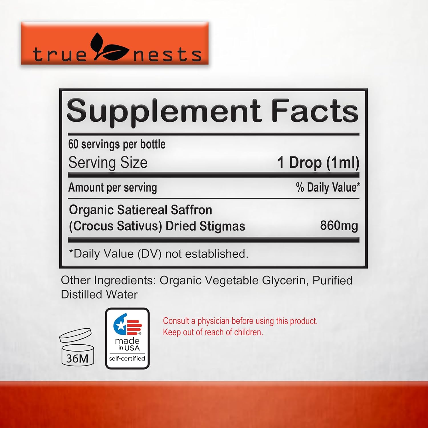 Organic Saffron Tincture 2oz - Pure Extract Drops - Premium Crocus Liquid Supplement - Vegan, Non-GMO