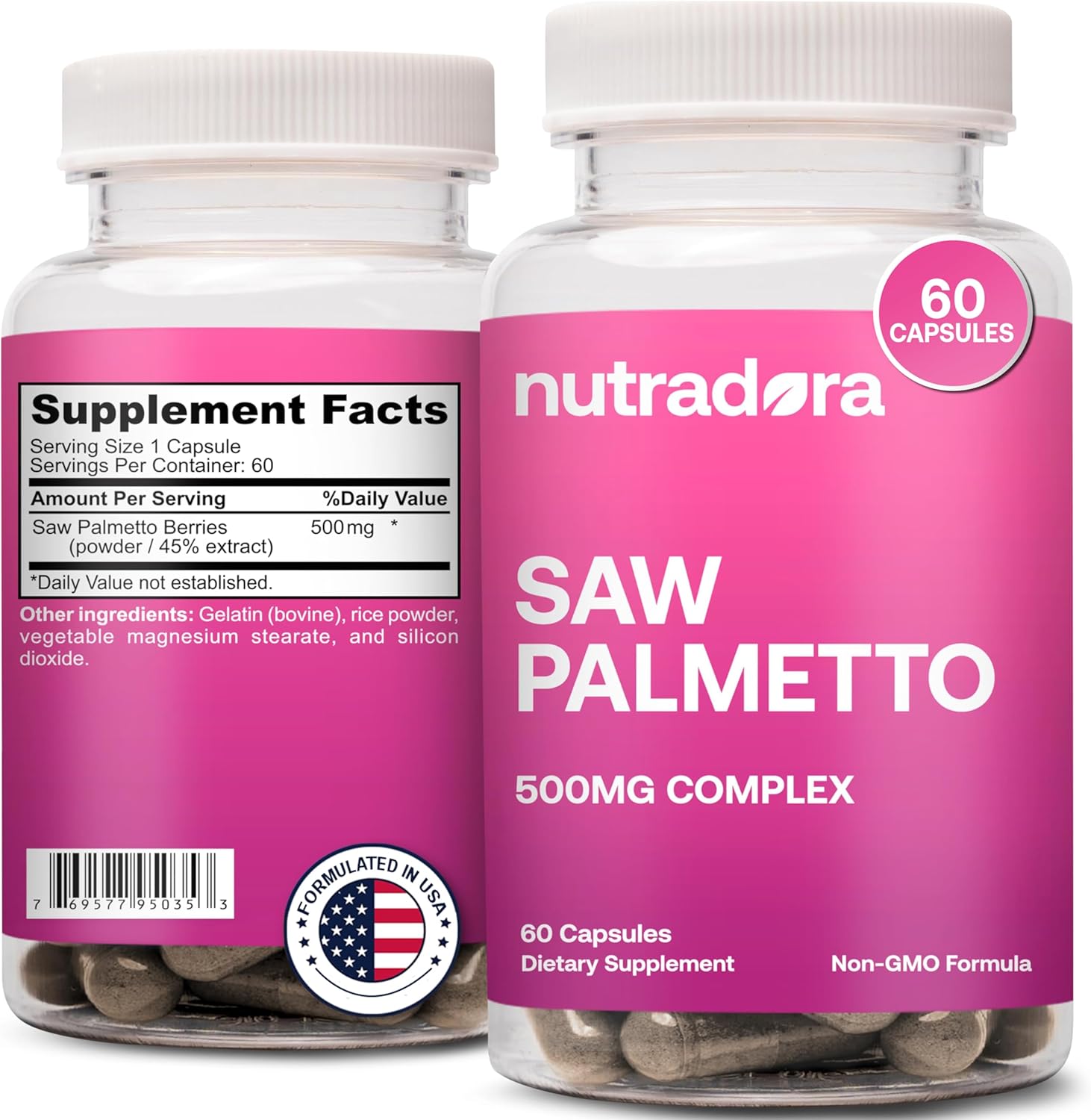 Organic Saw Palmetto Extract Berries Hair Growth Pills for Women - Natural DHT Blocker Supports Hormonal Balance & Urinary Health - 60 Pills