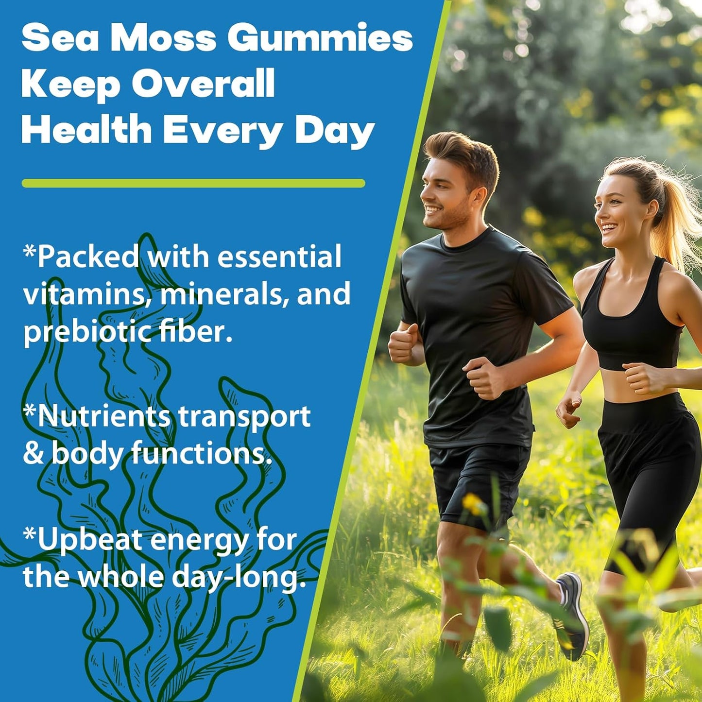 Organic Sea Moss Gummies for Women with Bladderwrack, Burdock Root, Elderberry, Vitamin C, and Zinc - 120 pcs, Immune Support & Detox Cleanse for Skin, Joints, Digestive Health