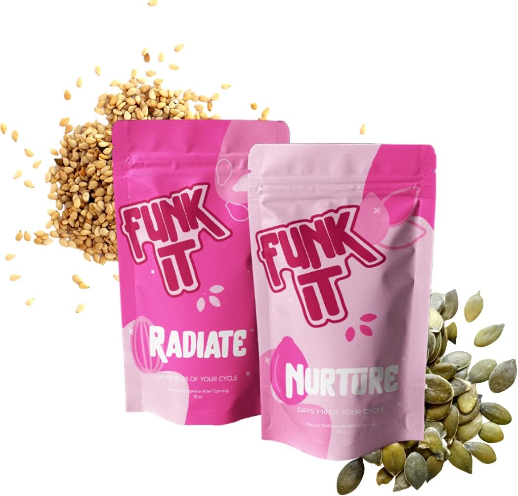 Organic Seed Cycling Kit for PMS Relief | Soothe Cramps, Hormonal Acne, Mood Swings | 100% Plant Based | Monthly Supply for Natural Support