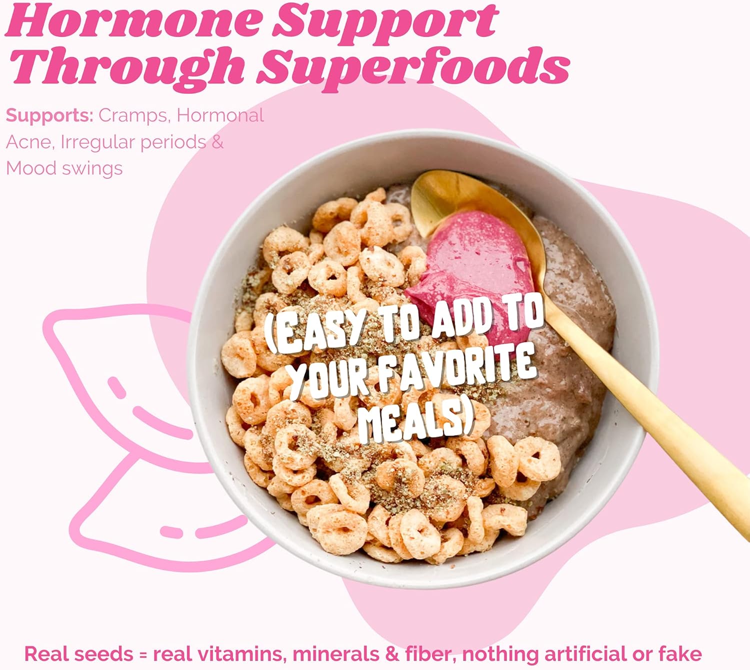 Organic Seed Cycling Kit for PMS Relief | Soothe Cramps, Hormonal Acne, Mood Swings | 100% Plant Based | Monthly Supply for Natural Support