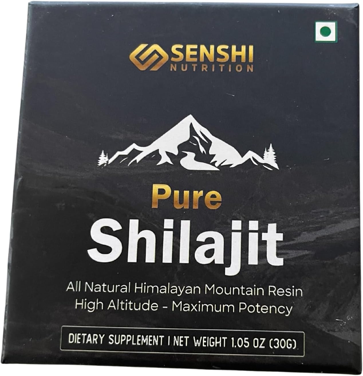 Organic Senshi Nutrition Shilajit Resin - High Altitude Himalayan Mountain Extract with Fulvic Acid - 100% Pure, 85+ Trace Minerals - 1 oz with Free Spoon