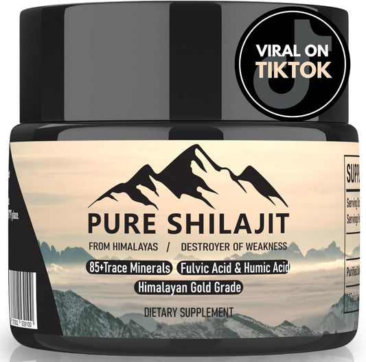 Organic Shilajit Himalayan Resin Supplement for Energy, Strength, and Immunity - 30g Pure Resin with 85+ Trace Minerals