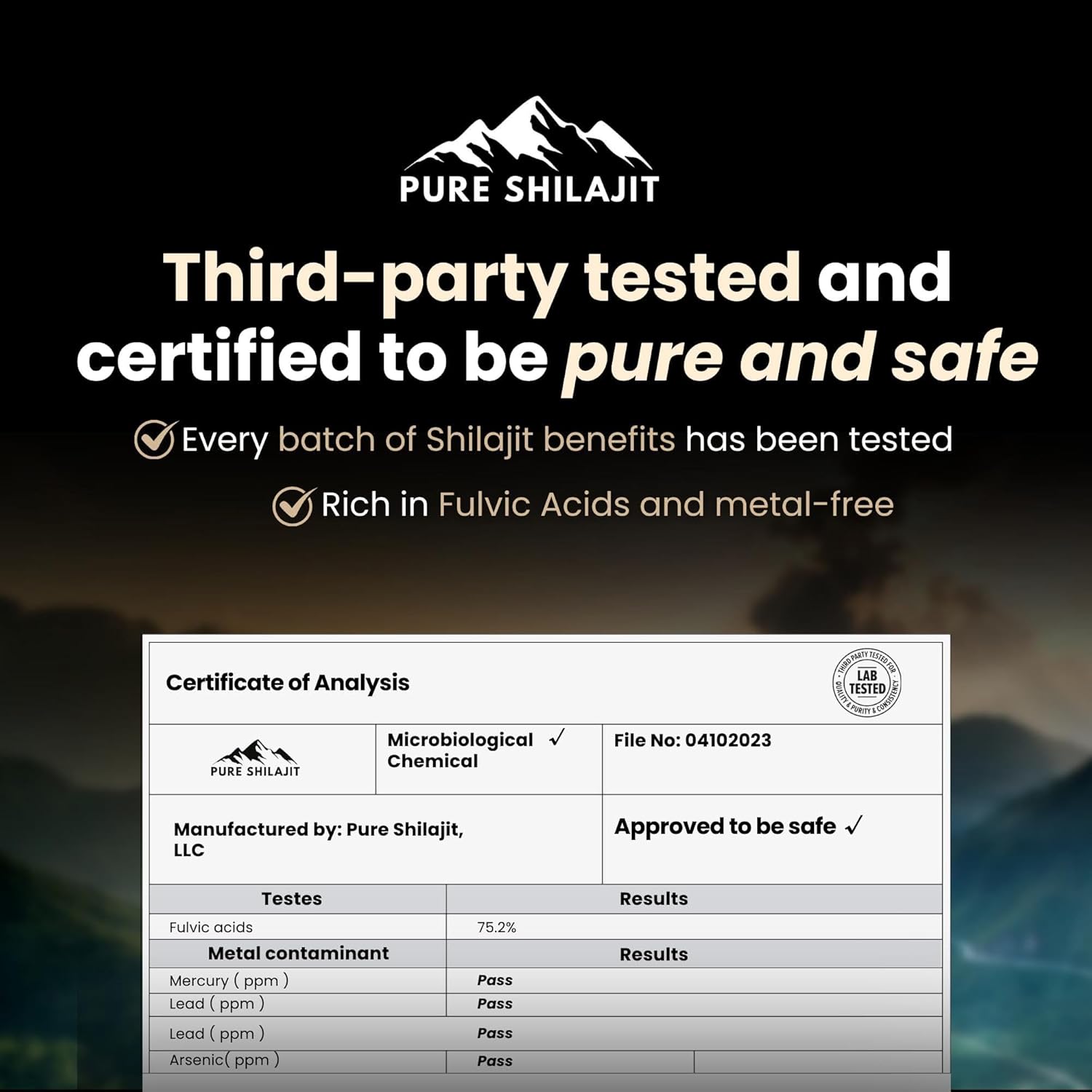 Organic Shilajit Himalayan Resin Supplement for Energy, Strength, and Immunity - 30g Pure Resin with 85+ Trace Minerals