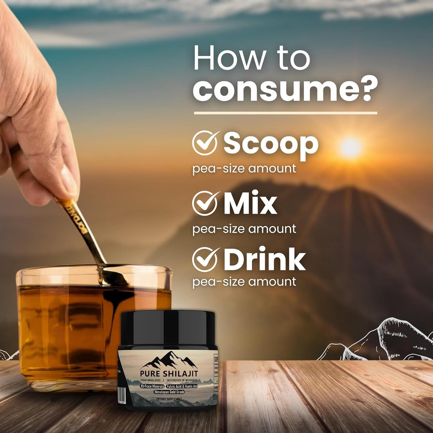 Organic Shilajit Himalayan Resin Supplement for Energy, Strength, and Immunity - 30g Pure Resin with 85+ Trace Minerals