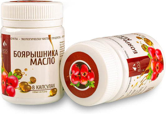 Organic Siberian Hawthorn Oil Capsules - 400 Extra Virgin Cold Pressed Capsules for Best Value