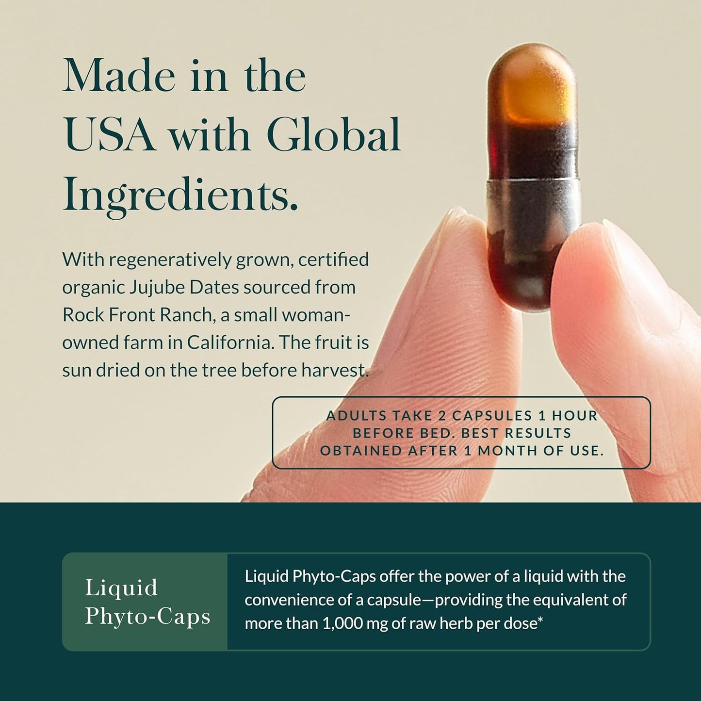 Organic Sleep Support Supplement with Ashwagandha, Magnolia Bark, Passionflower, and Jujube - 60 Vegan Capsules