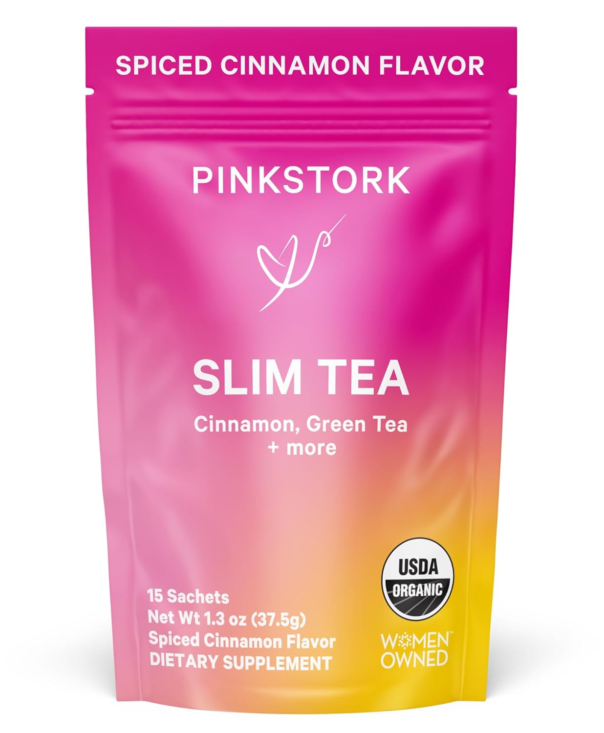 Organic Slim Tea with Dandelion Root, Green Tea, Ginger, and Hibiscus for Detox, Bloating Relief, Metabolism Support, and Energy - 15 Sachets