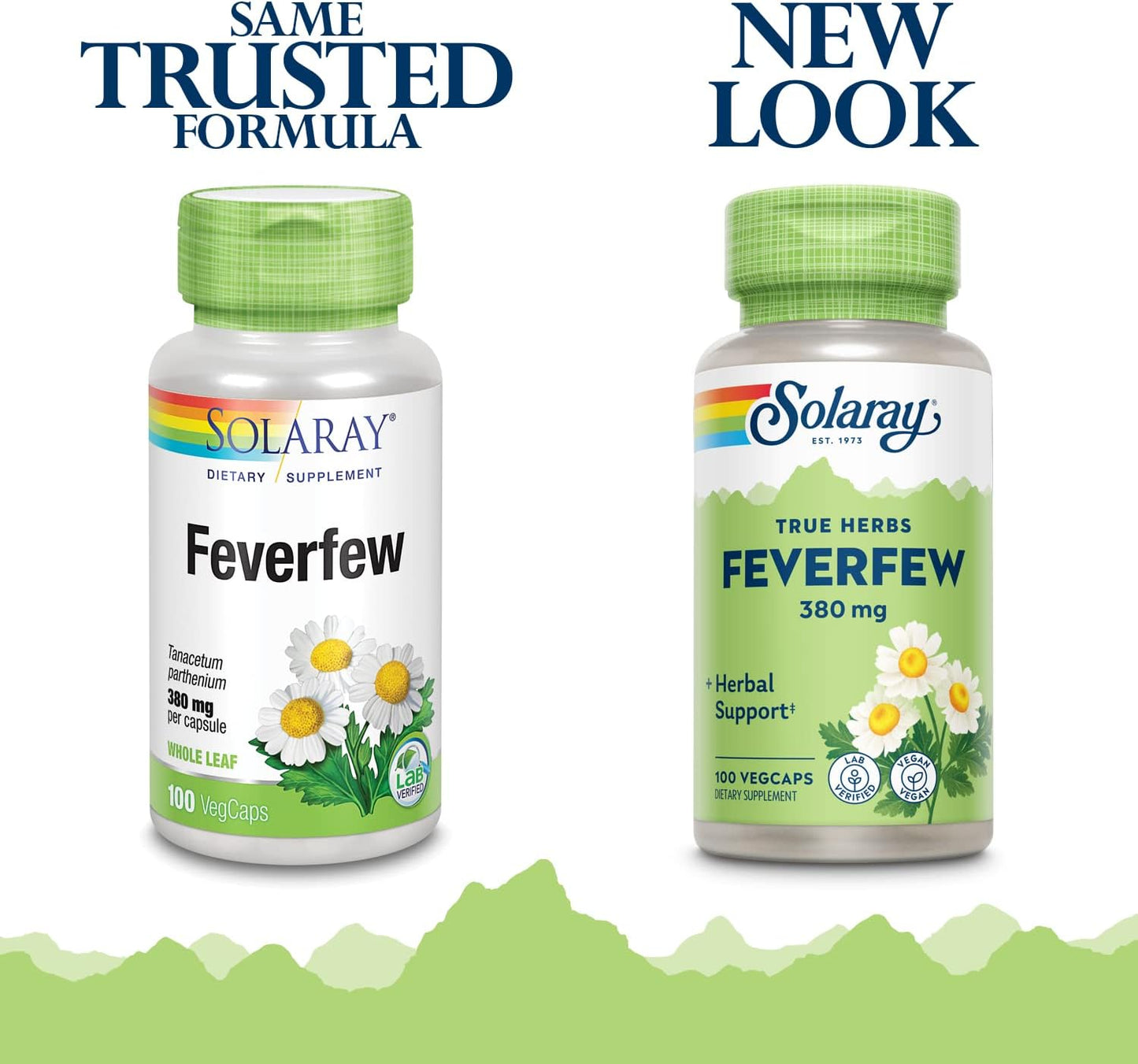 Organic Solaray Feverfew Leaf Capsules 380mg | Promotes Healthy Circulation, Blood Vessel Tone, and Comfort | Non-GMO & Vegan | 100 Count