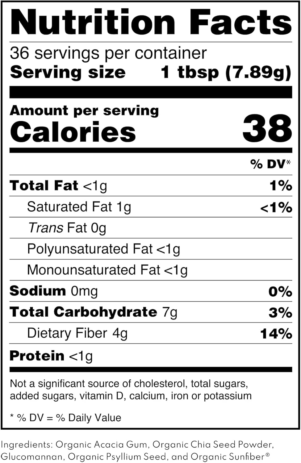 Organic Soluble Fiber Supplement for Digestive Gut Health - Gluten Free Vegan Powder - One Month Supply