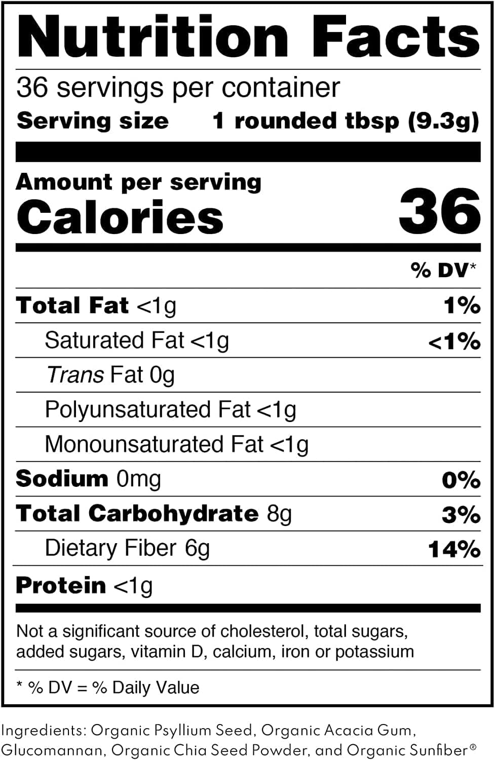 Organic Soluble Fiber Supplement for Digestive Health, Diarrhea Control & IBS Relief - Vegan Prebiotic Powder - One Month Supply