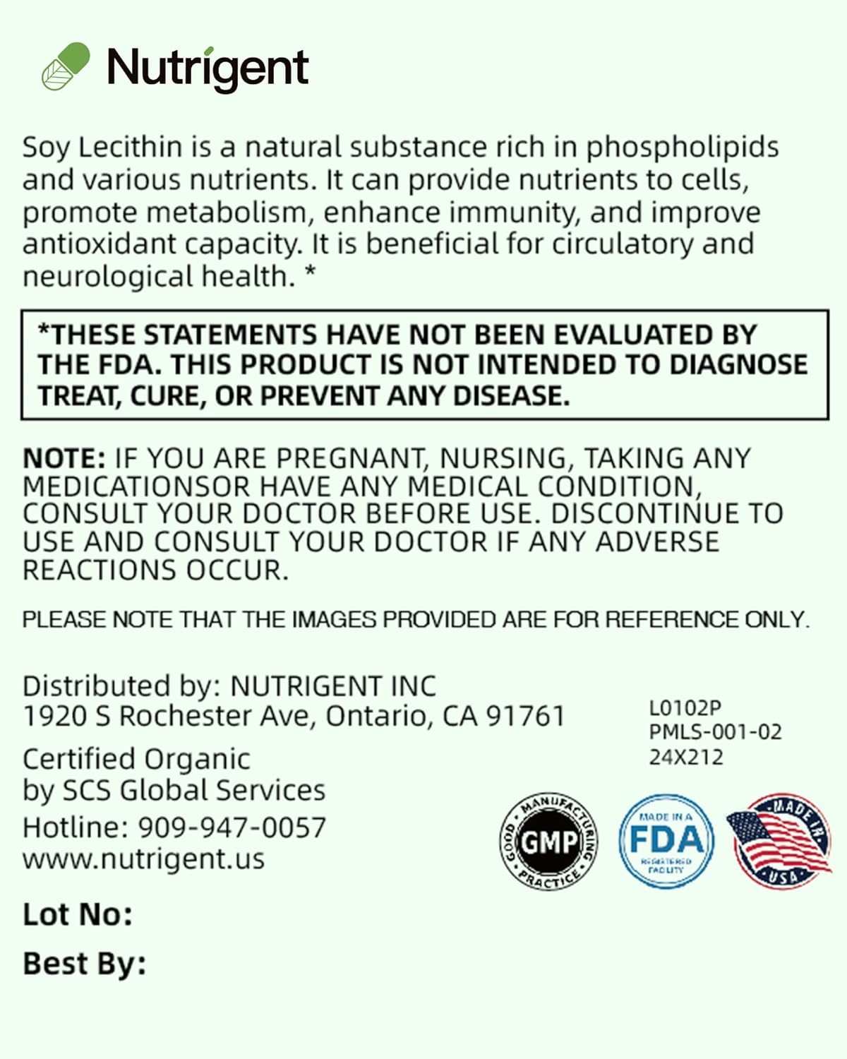 Organic Soy Lecithin Supplement 800mg - Brain & Liver Health Support - Non-GMO - Gluten Free - 60 Count