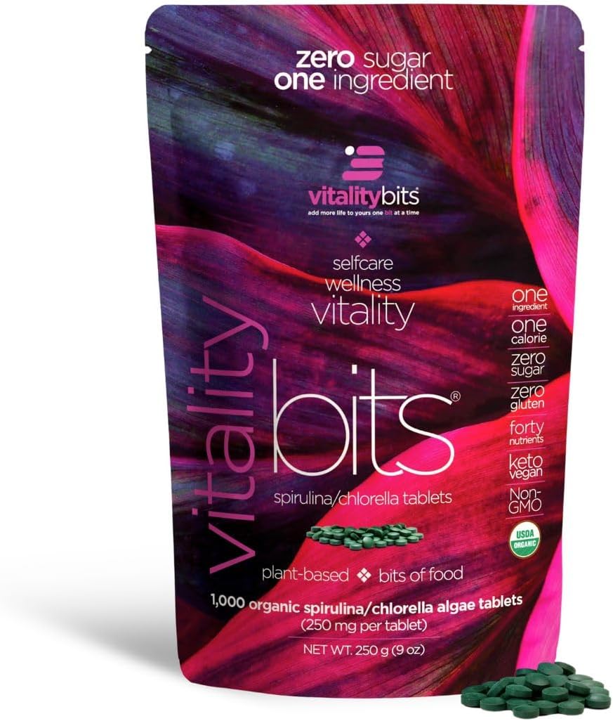 Organic Spirulina & Chlorella Tablets for Energy, Beauty, and Self Care - Algae Superfood - Vegan, Keto, Gluten Free - 1000 Tablets