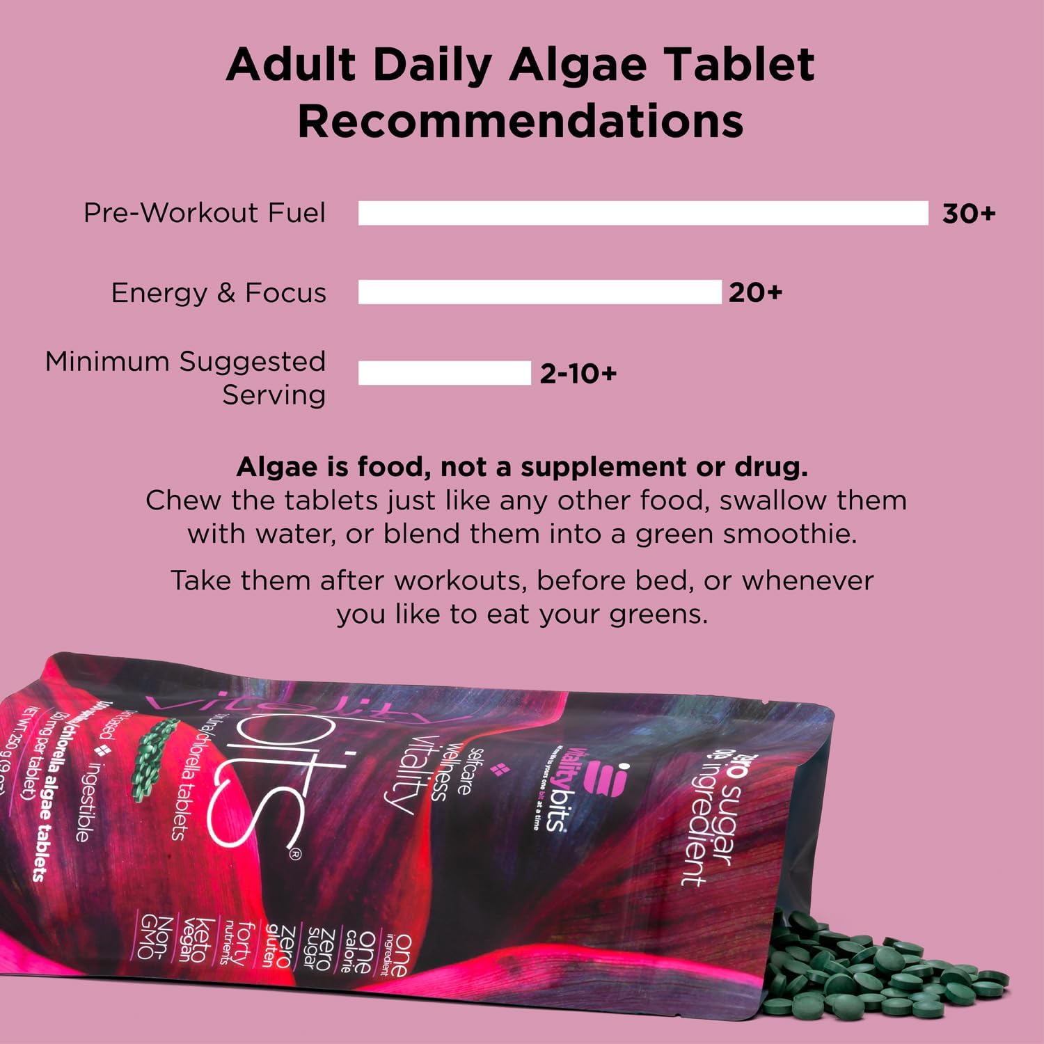 Organic Spirulina & Chlorella Tablets for Energy, Beauty, and Self Care - Algae Superfood - Vegan, Keto, Gluten Free - 1000 Tablets