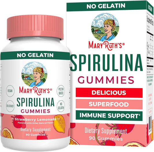 Organic Spirulina Gummies for Ages 14+ | Vegan Superfood Gummies | Non-GMO | 90 Count