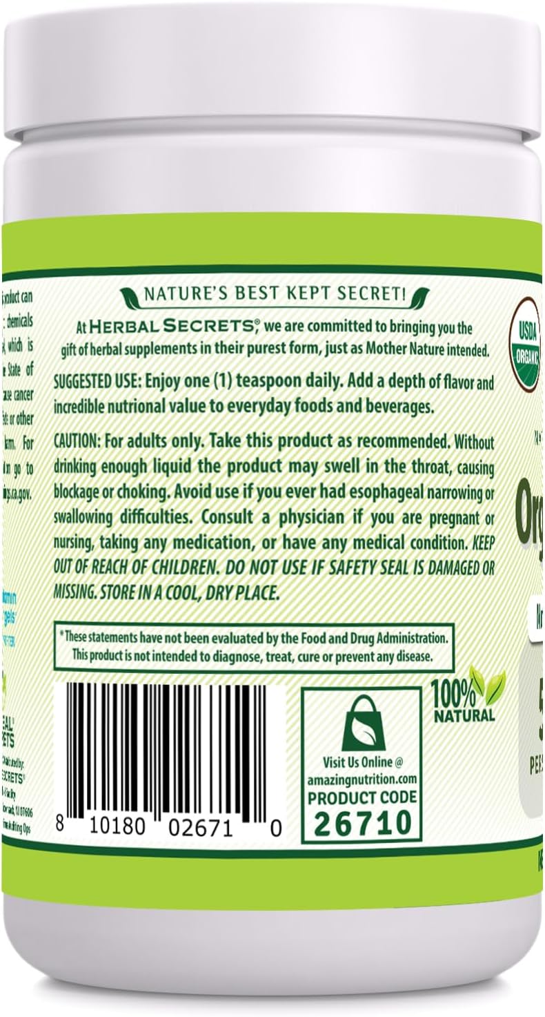 Organic Spirulina Powder 16 Oz - Non-GMO, Gluten Free, Made in USA - Herbal Secrets