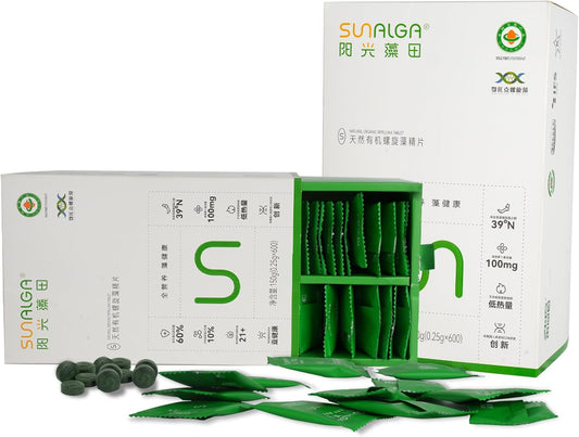 Organic Spirulina Probiotic Supplements for Women, 600 Tablets, Promotes Digestion, Muscle Health, and Immune Support