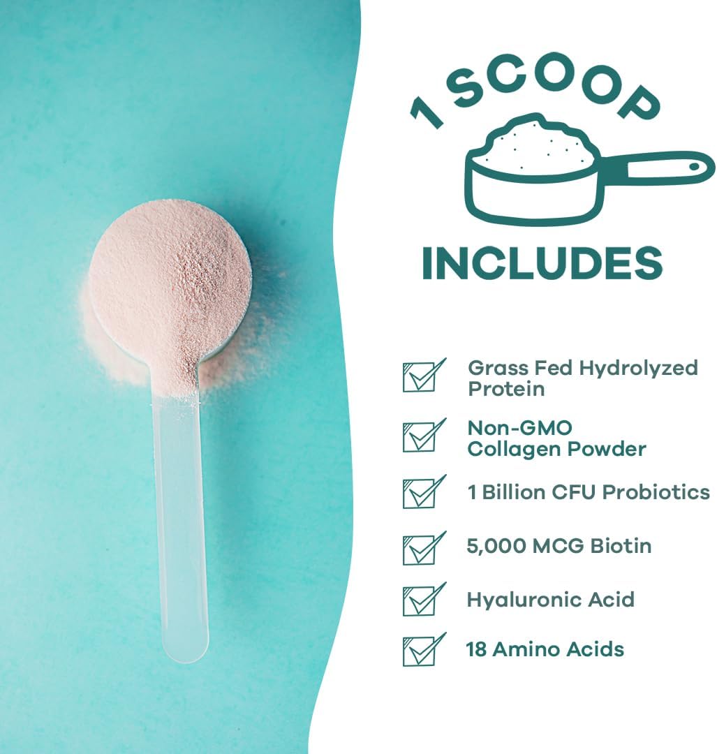 Organic Spirulina Super Greens & Collagen Bundle for Hair, Skin & Nails - 30 Servings - Vitality Boost Formula