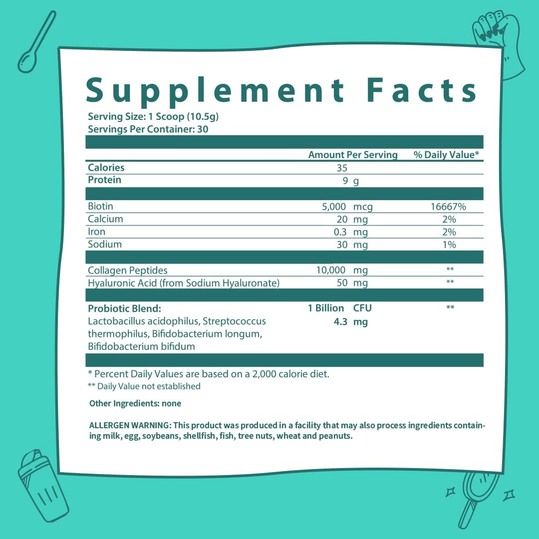 Organic Spirulina Super Greens & Collagen Bundle for Hair, Skin & Nails - 30 Servings - Vitality Boost Formula