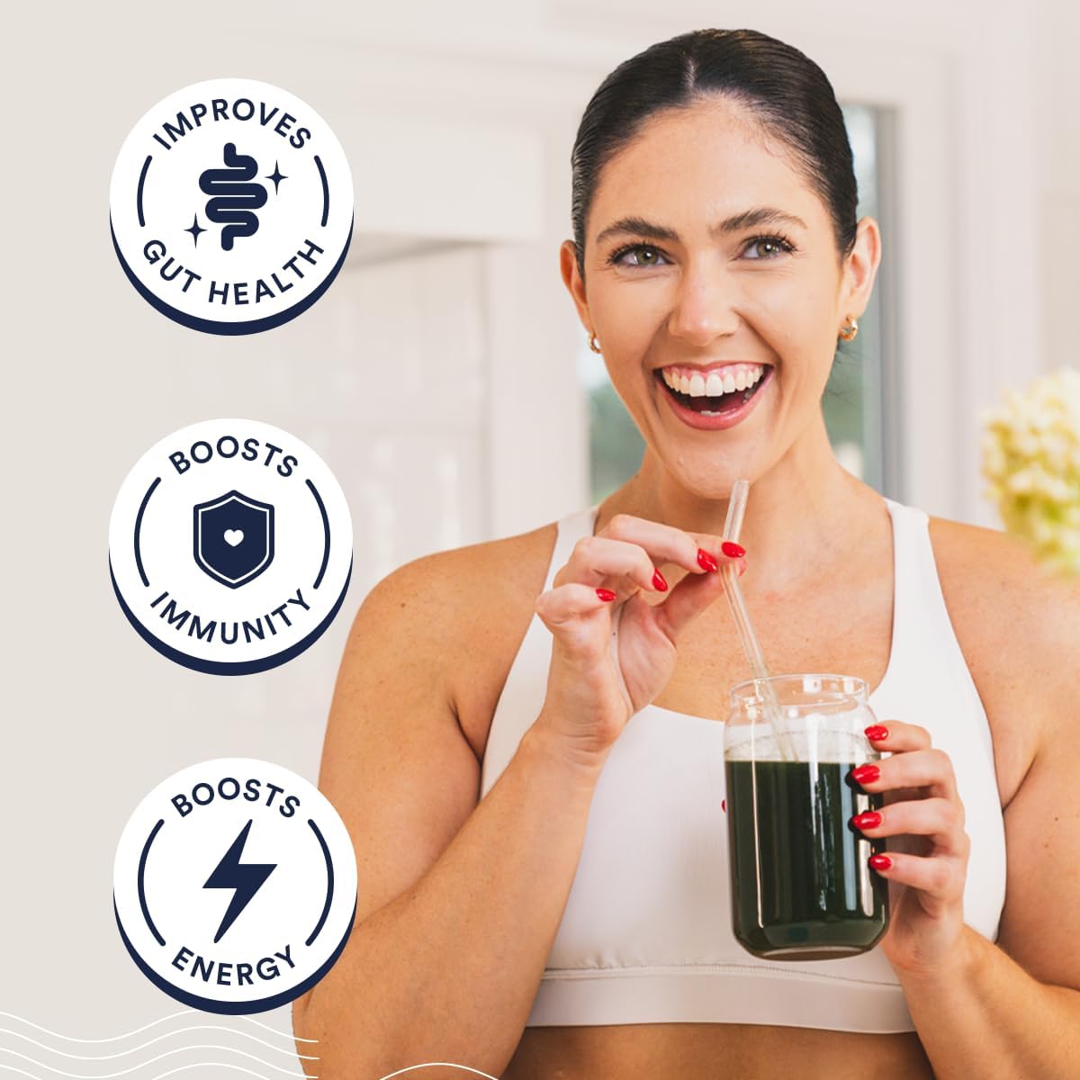 Organic Spirulina Superfood Powder with Antioxidant-Rich Ingredients for Digestion & Energy - Mixed Berry, 30 Servings