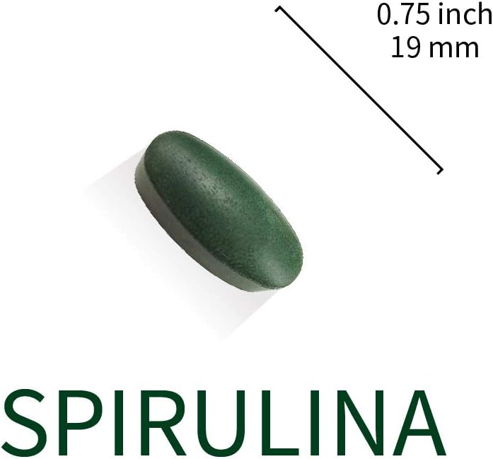 Organic Spirulina Tablets 1000mg - Natural Multivitamin Superfood, Vegan & Non-Irradiated - 90 Vegetarian Tablets