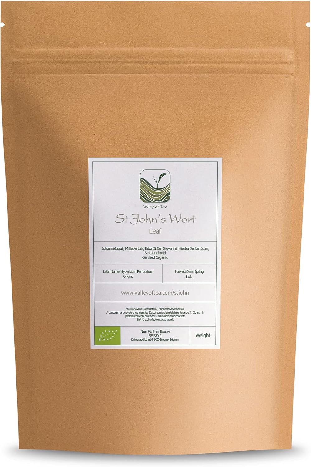 Organic St. John's Wort Tea from the Valley of Tea - Hypericum Perforatum Herbal Blend