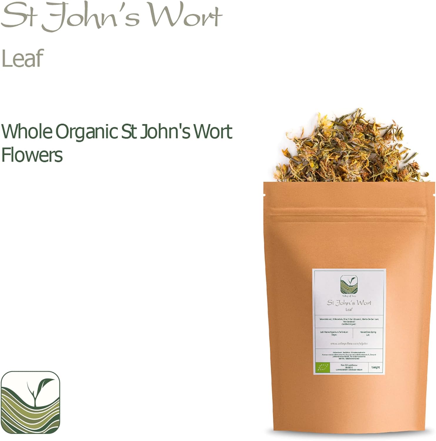 Organic St. John's Wort Tea from the Valley of Tea - Hypericum Perforatum Herbal Blend