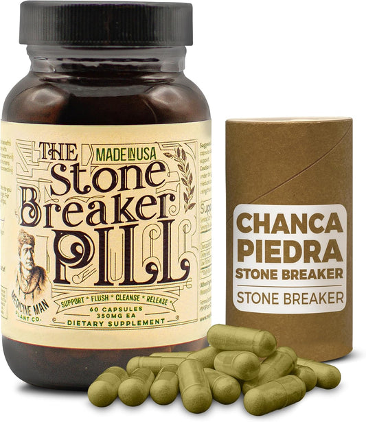 Organic Stone Breaker Pill - 60 Capsules for Kidney & Gallbladder with Chanca Piedra, Celery Seeds, Saw Palmetto - Herbal Supplement for Stones