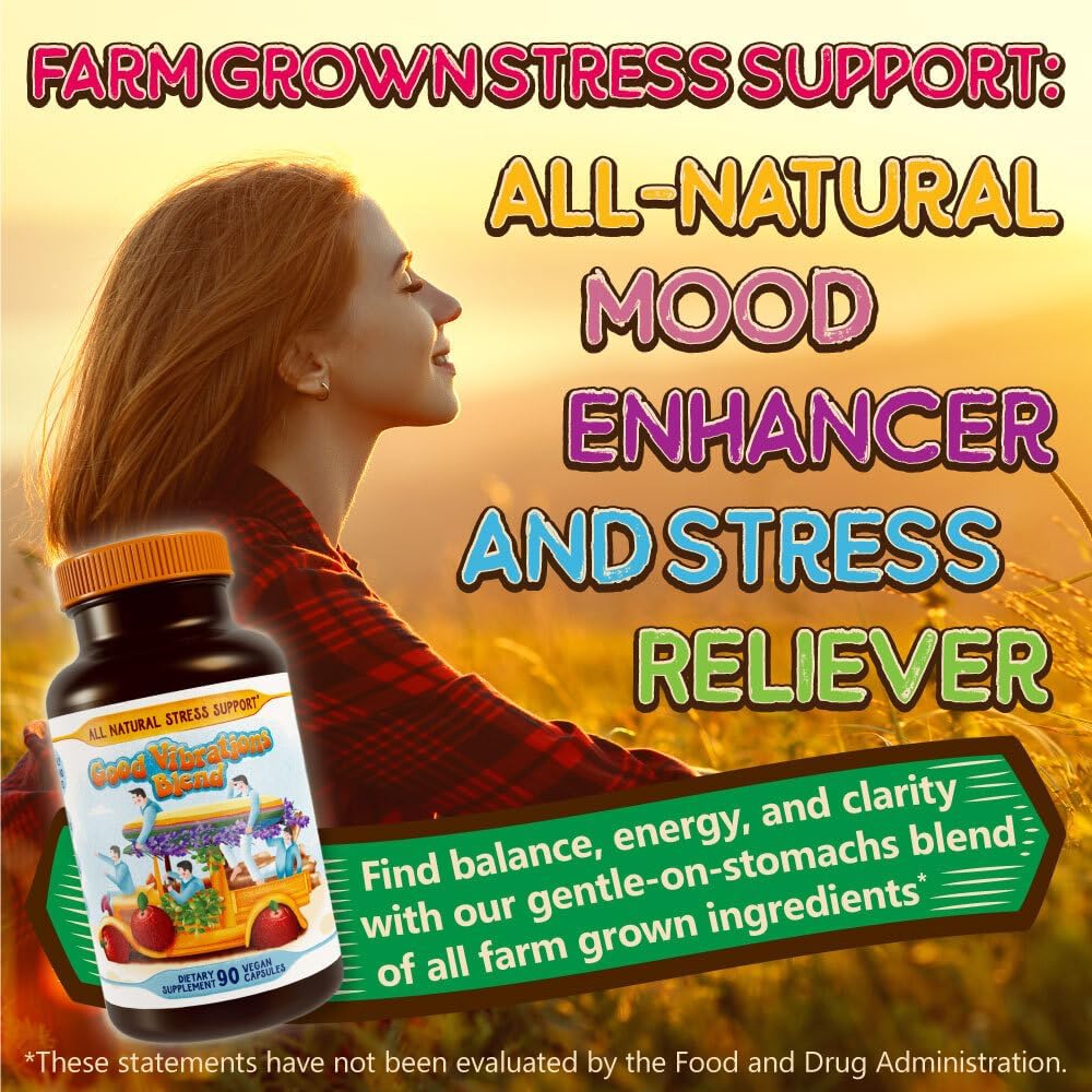 Organic Stress Relief Blend with Ashwagandha Root and Lion's Mane for Mood and Energy Support by Hippie Farms