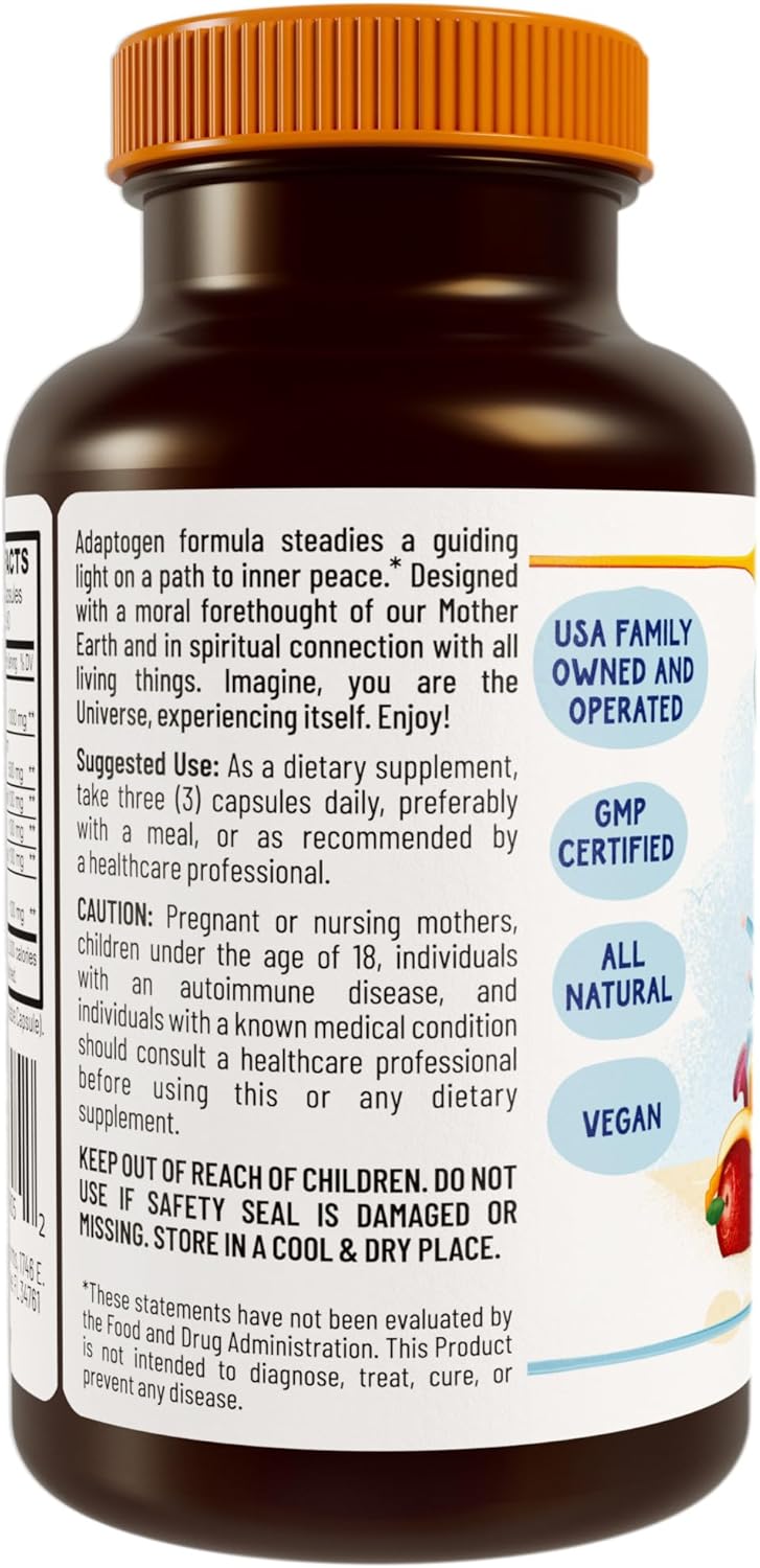 Organic Stress Relief Blend with Ashwagandha Root and Lion's Mane for Mood and Energy Support by Hippie Farms