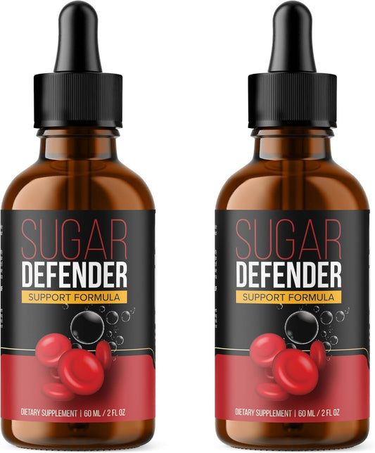 Organic Sugar Defender Drops Formula - 2 Pack of Maximum Strength Supplement with Hawthorn Berry - Official Sugar Defender Reviews