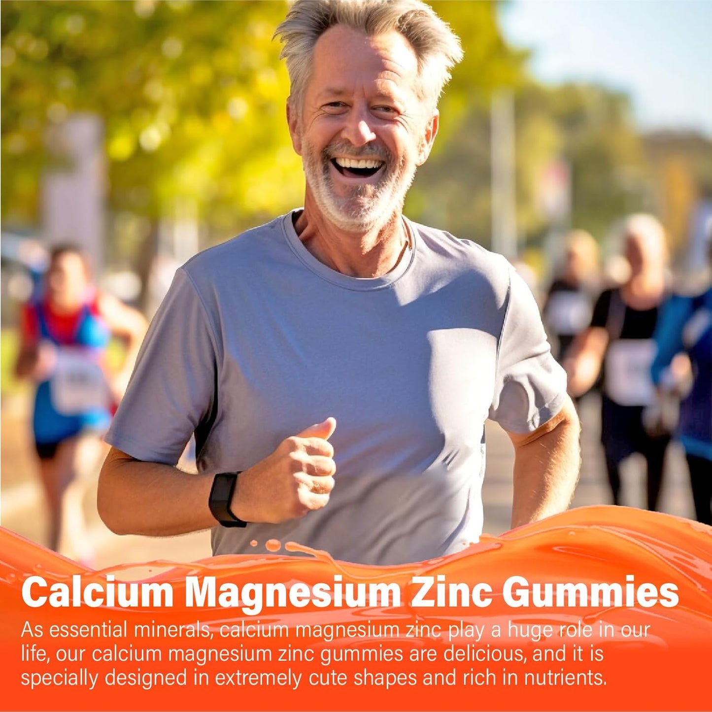 Organic Sugar-Free Calcium Citrate Gummies with Magnesium and Vitamin D3 for Adults - Chewable Calcium Supplements for Men and Women