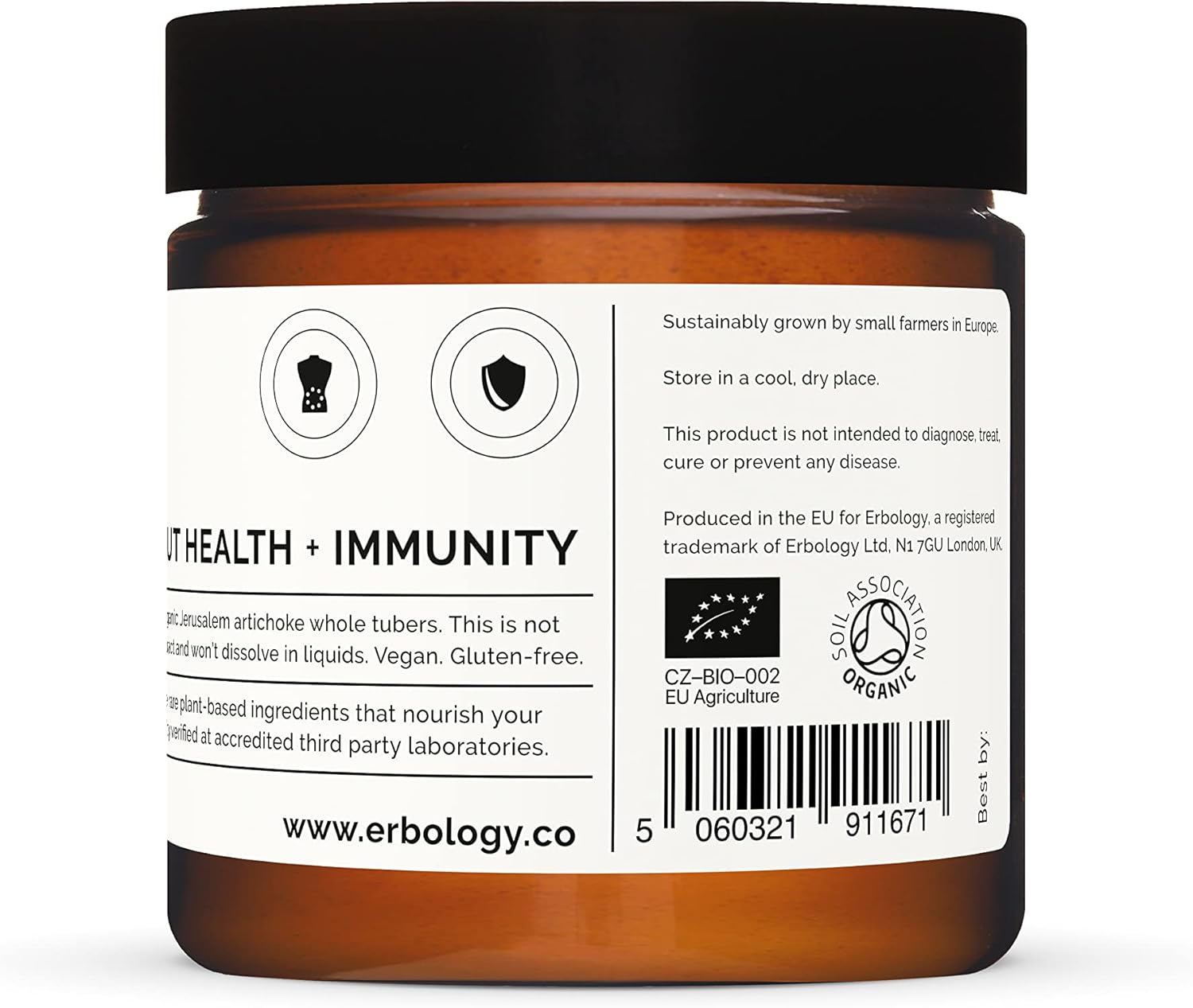 Organic Sunchoke Powder 2.1 oz - 30 Servings - 50% Prebiotic Inulin Fiber - Gut Health Support - Vegan - Gluten-Free - GMO-Free