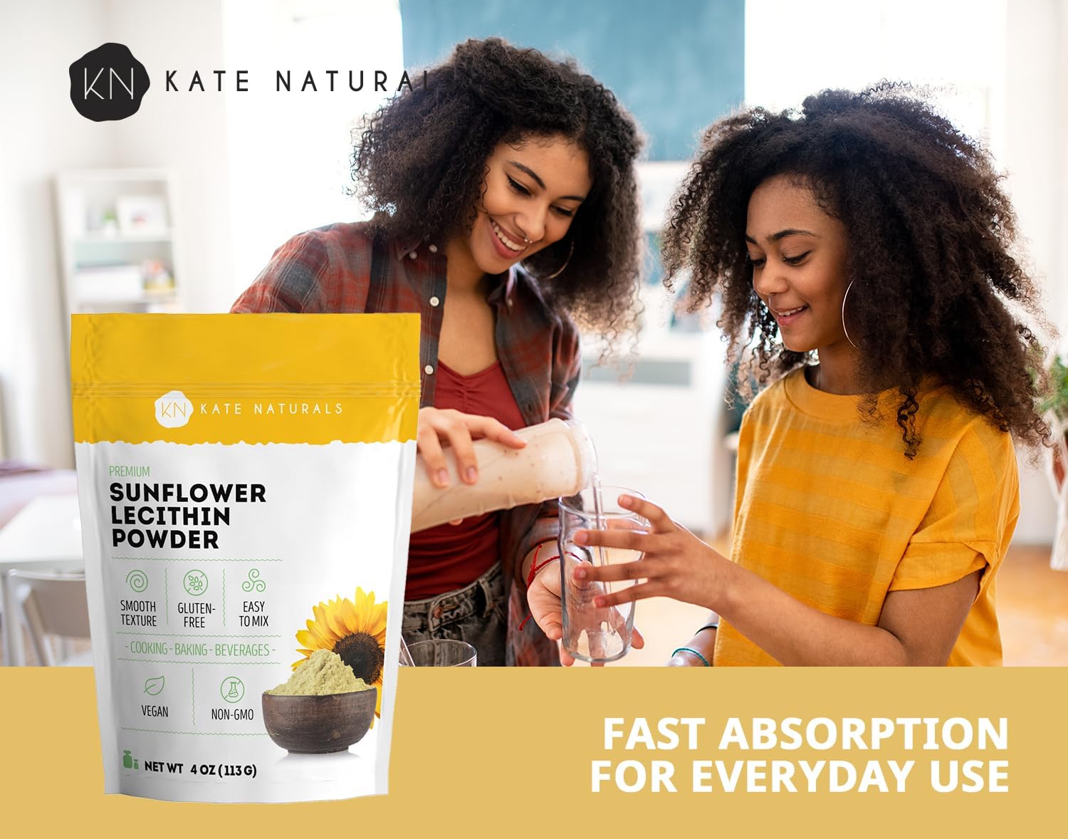 Organic Sunflower Lecithin Powder for Baking & Cooking - Non-GMO Lactation Supplement - 4 oz Substitution for Soy Lecithin