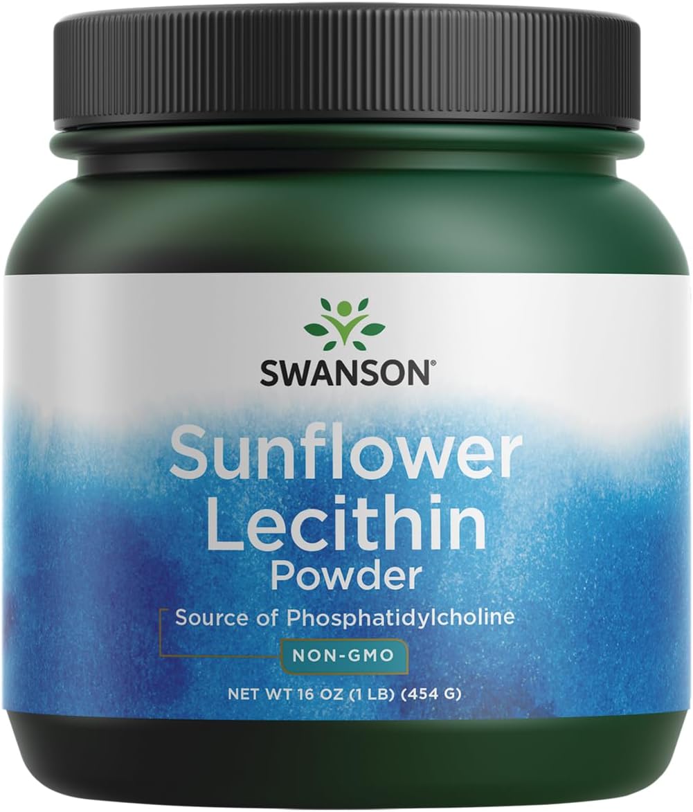 Organic Sunflower Lecithin Powder for Brain & Nervous System Support - Non-GMO, Soy-Free, Vegetarian - 16oz