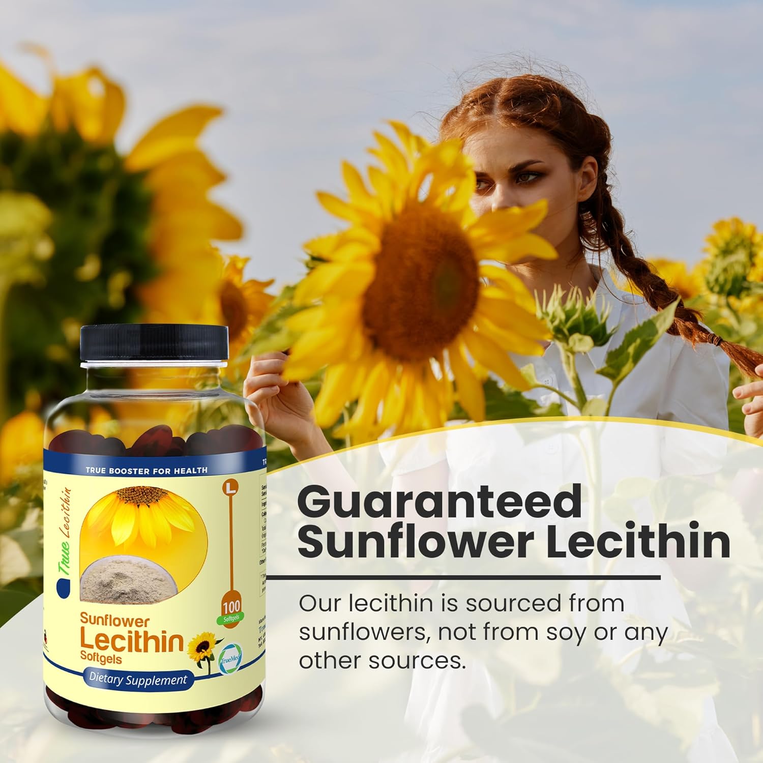 Organic Sunflower Lecithin Softgels for Breastfeeding Moms - 1200mg, 100 Count - Unblock Ducts, Enhance Milk Flow, Rich in Fatty Acids & Choline