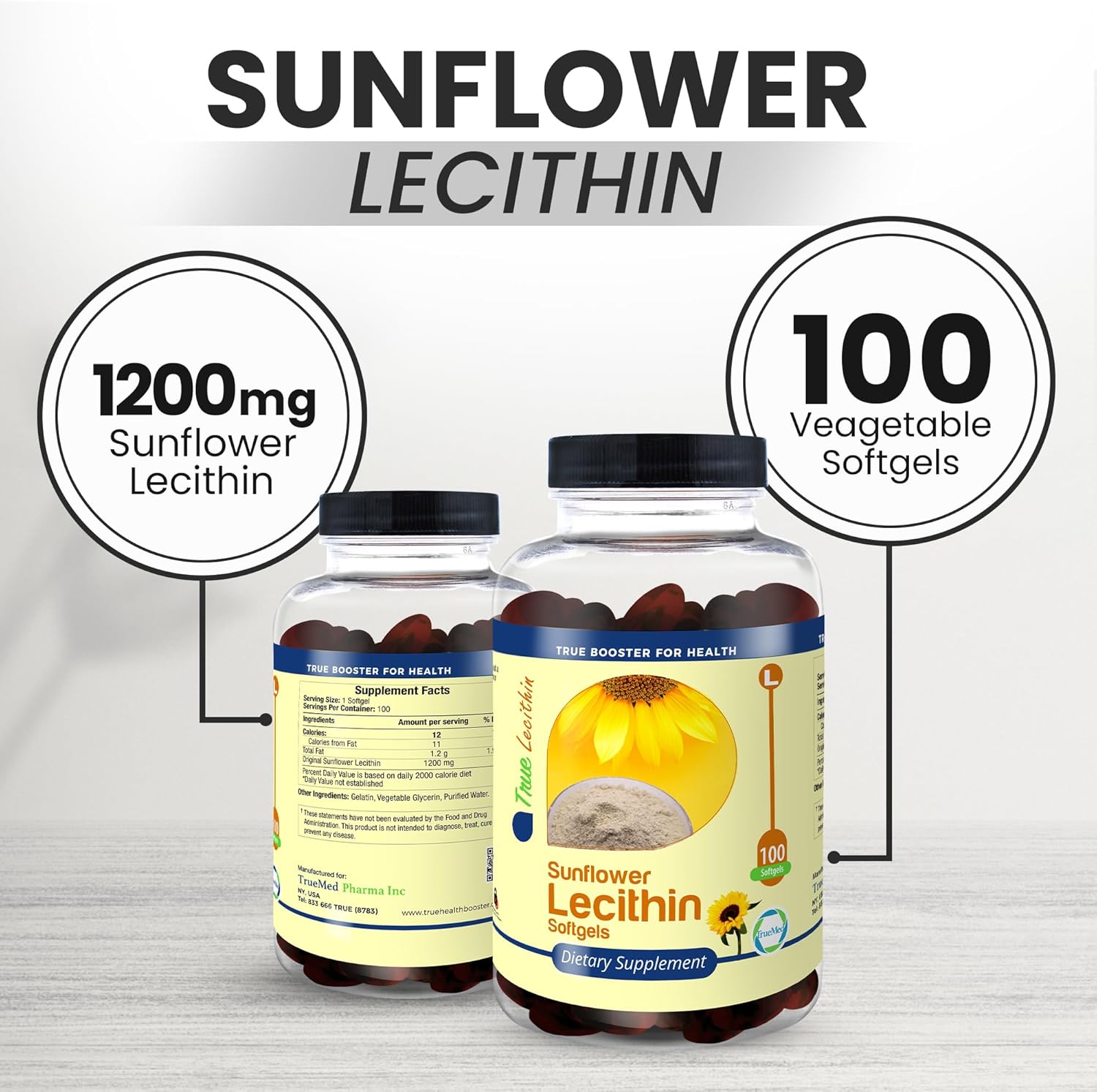 Organic Sunflower Lecithin Softgels for Breastfeeding Moms - 1200mg, 100 Count - Unblock Ducts, Enhance Milk Flow, Rich in Fatty Acids & Choline