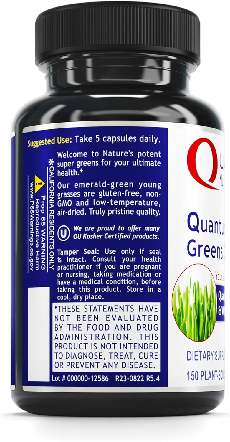 Organic Super Greens Capsules with Kale, Alfalfa, and Leafy Greens - 150 Vegetarian Capsules for Wellness and Nutrition