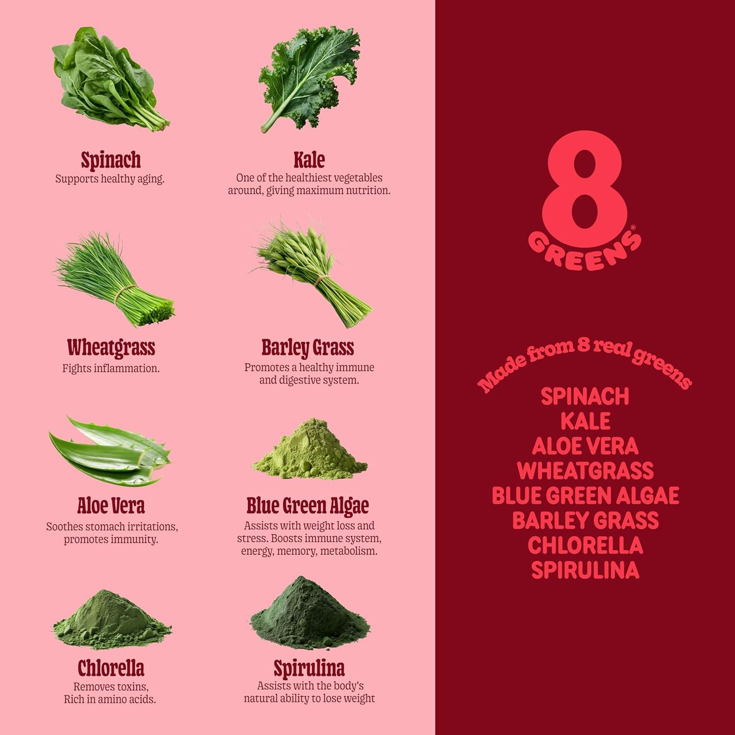 Organic Super Greens Gummies for Metabolism, Immunity & Focus - 100 Count