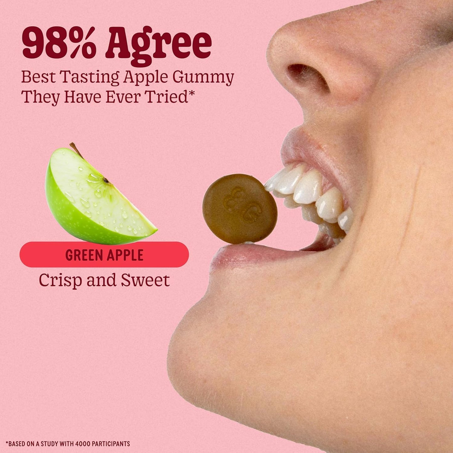 Organic Super Greens Gummies with Digestive Health Enzymes - 50 Count, Apple Flavor for Metabolism, Immunity, and Focus