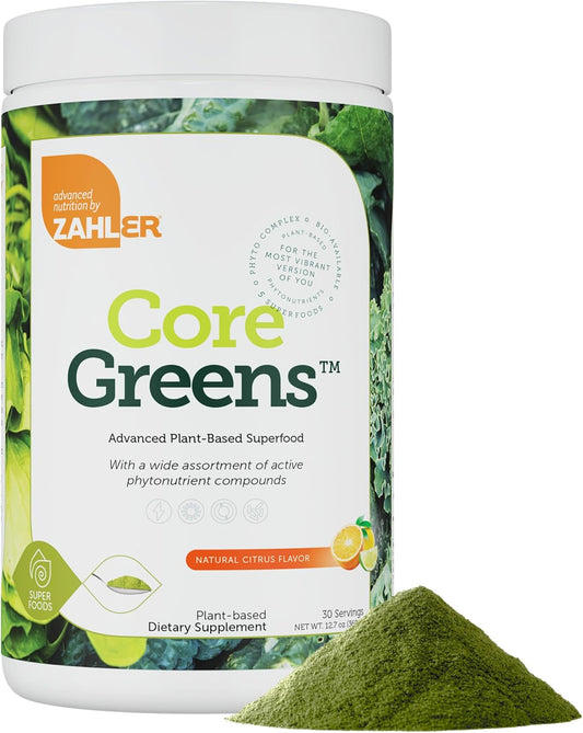 Organic Super Greens Powder with Spirulina & Chlorella - Kosher Non GMO Citrus Green Juice Powder, Phytonutrient Rich & Delicious