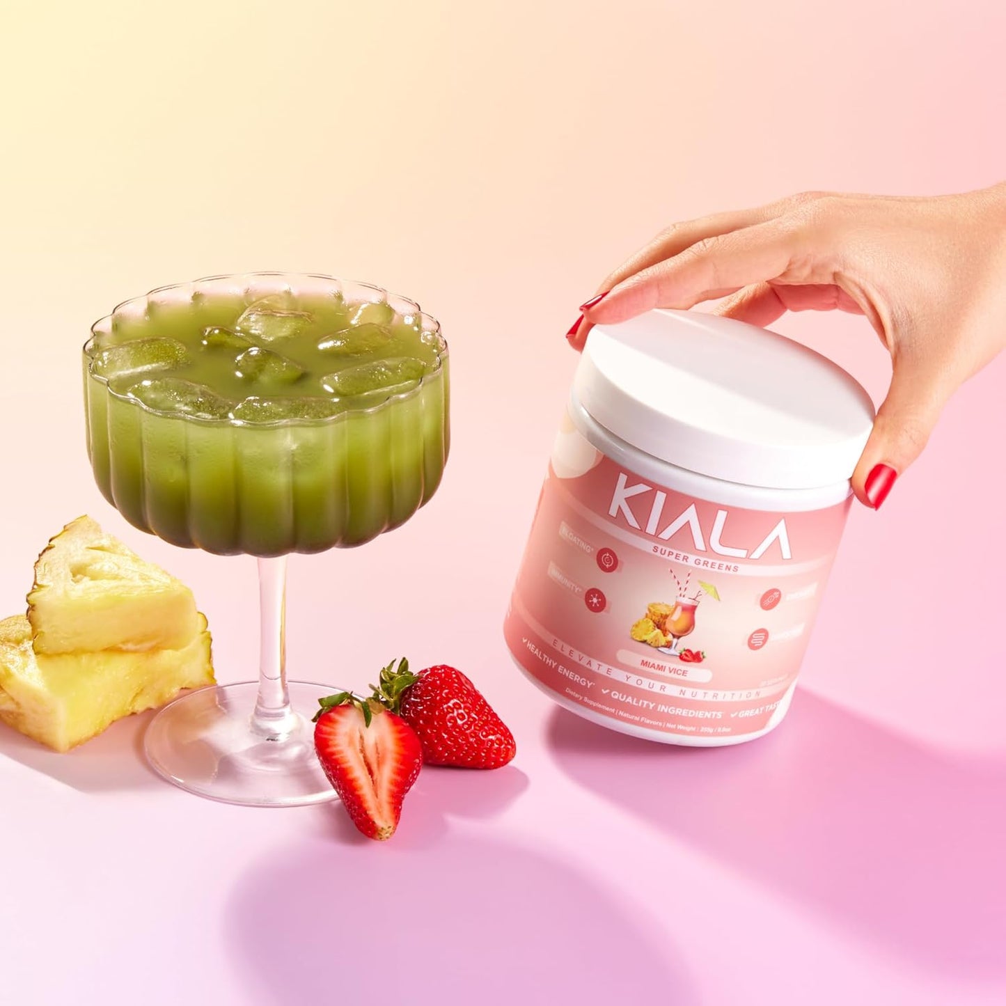 Organic Super Greens Powder with Spirulina & Chlorella for Digestion, Gut Health, Immunity, & Energy - Gluten Free, Vegan - Mixed Berry + Miami Vice Flavor - 30 Servings