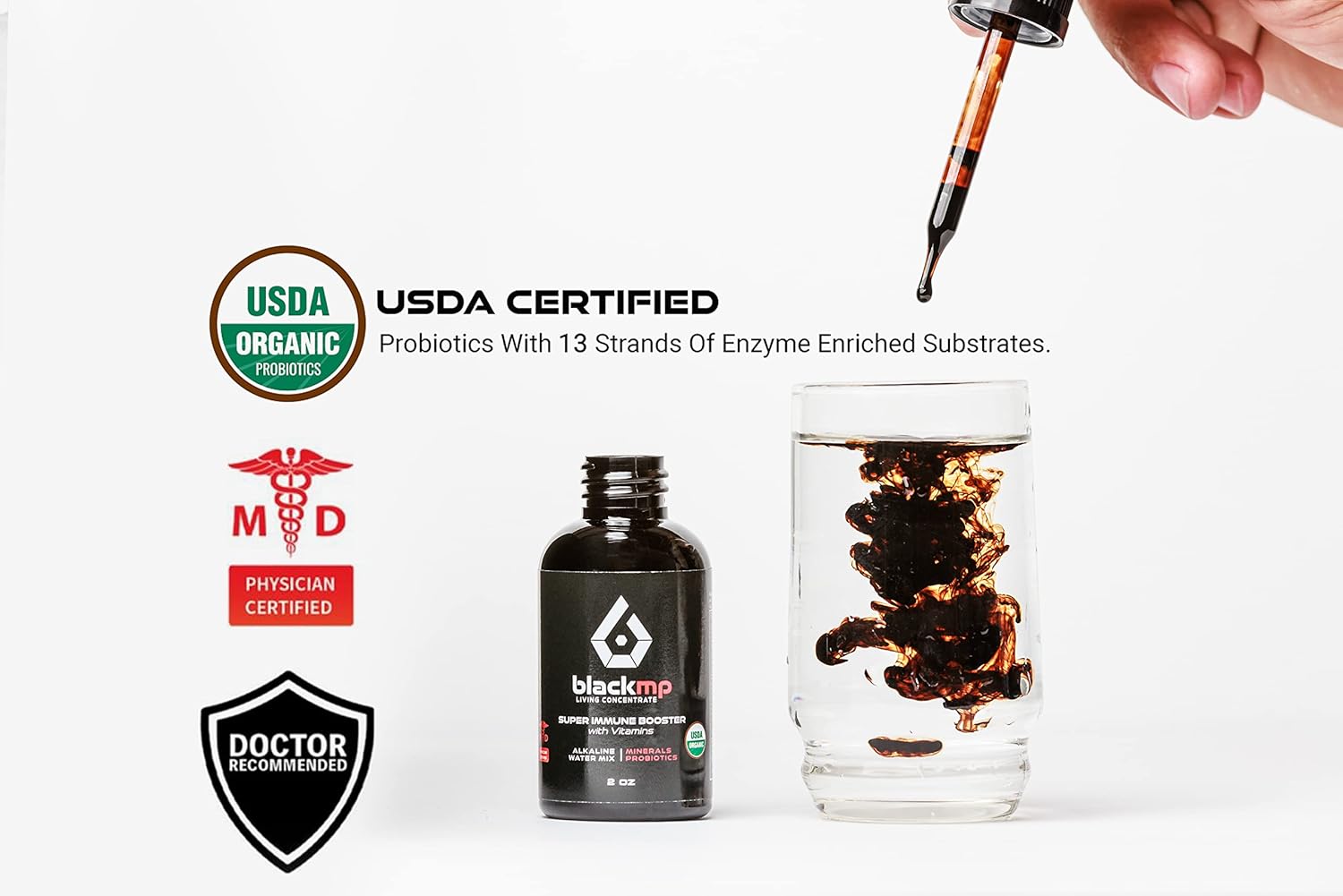 Organic Super Immune Booster Drops with Vitamins - Restores Gut Health & Strengthens Immune System - 2oz