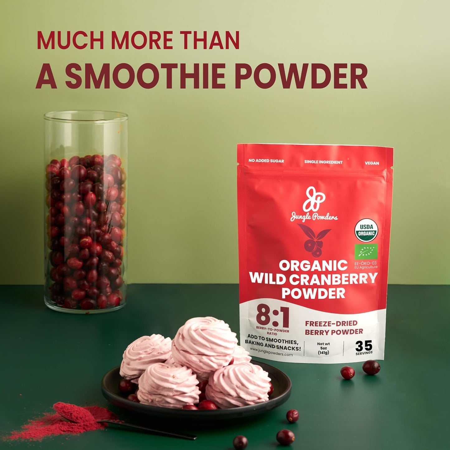 Organic Superfood Bundle: 5oz Shilajit & Wild Cranberry Powder - Energy & Immune Support, USDA Certified, Ideal for Baking & Smoothies