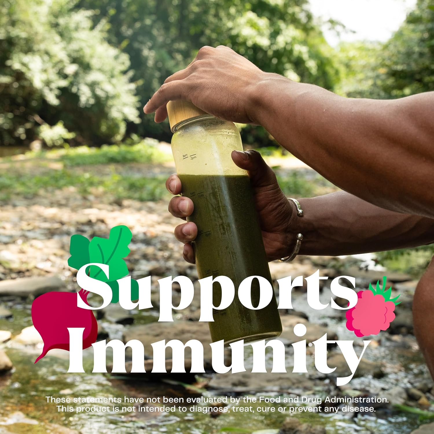 Organic Superfood Powder with Digestive Enzymes, Probiotics, Spirulina, Chlorella, Beet Root - 60 Servings